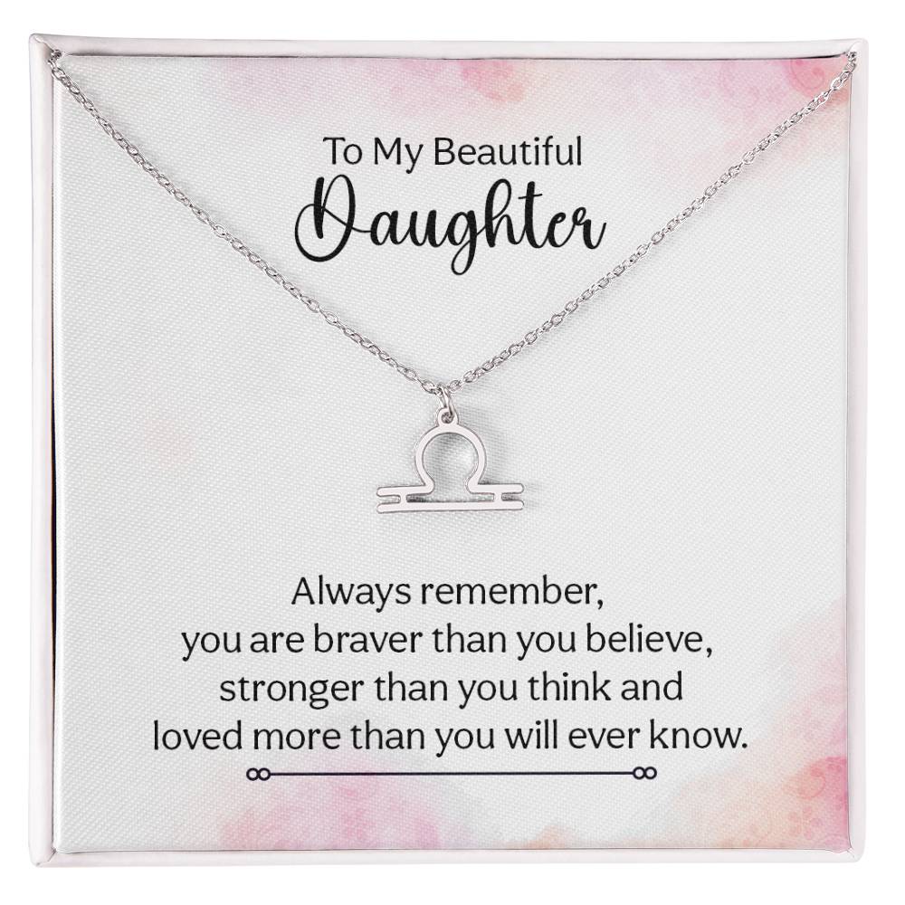 Gift to Daughter from Mom Zodiac Necklace Gifts, Stainless Steel or Gold Finish