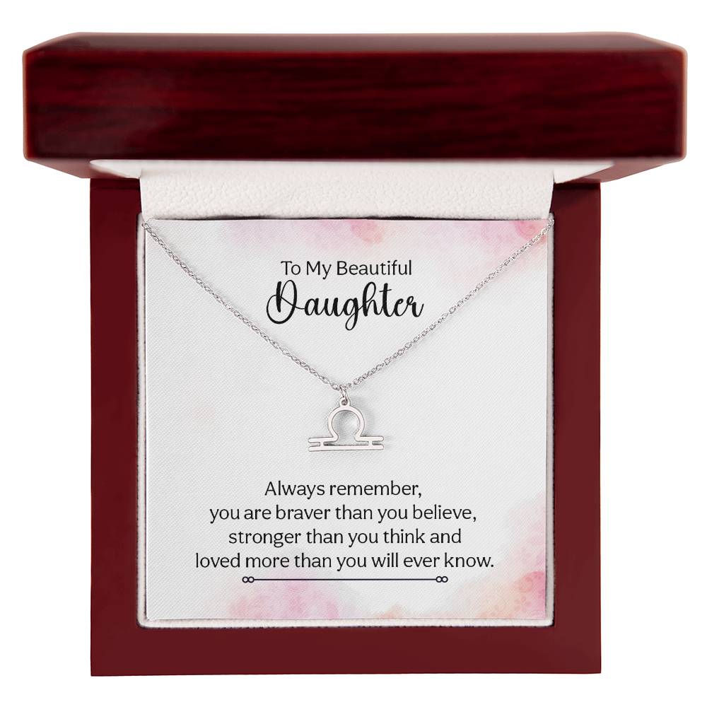 Gift to Daughter from Mom Zodiac Necklace Gifts, Stainless Steel or Gold Finish