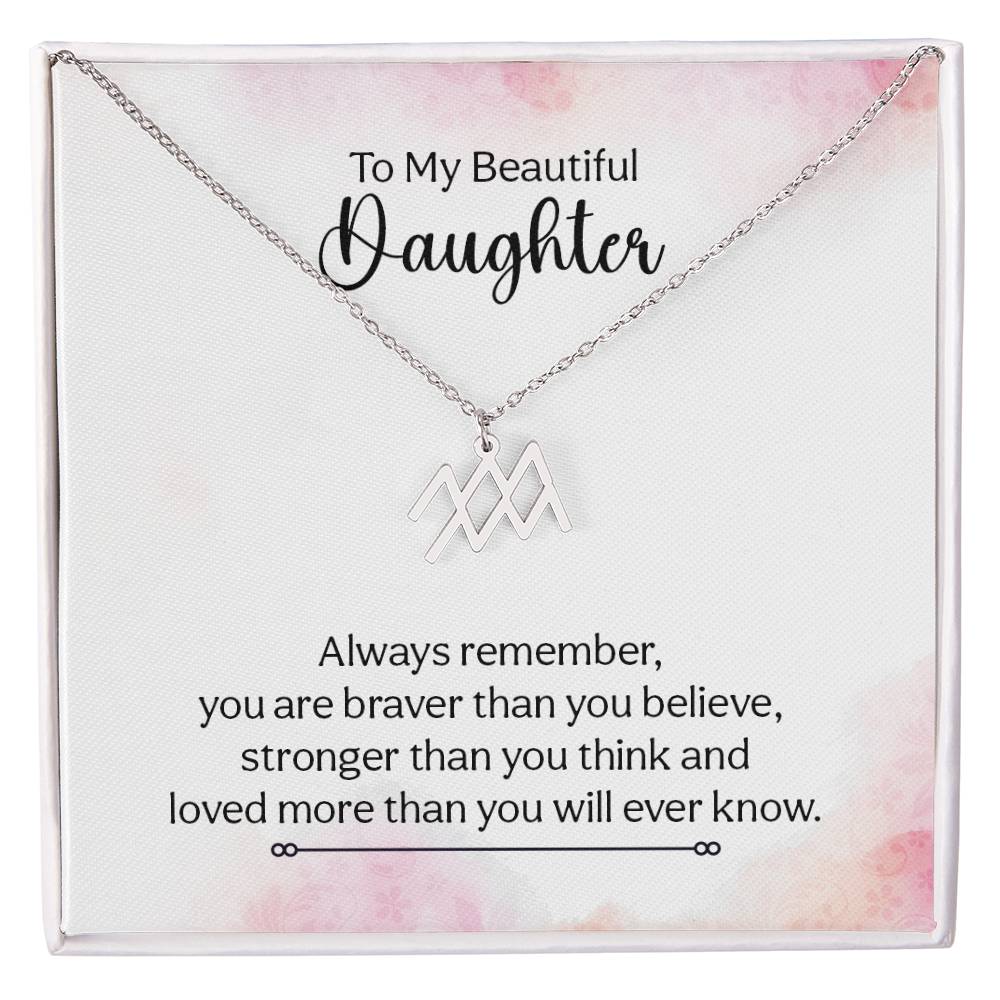 Gift to Daughter from Mom Zodiac Necklace Gifts, Stainless Steel or Gold Finish