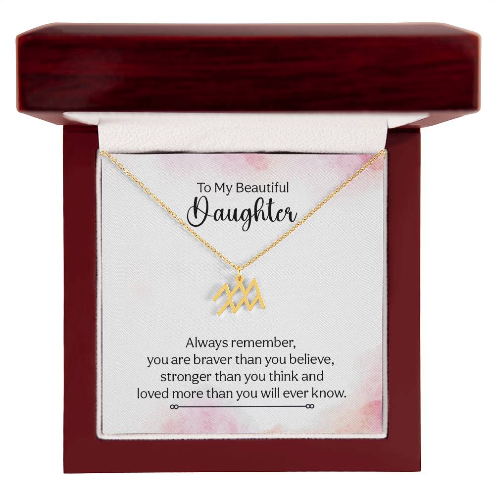 Gift to Daughter from Mom Zodiac Necklace Gifts, Stainless Steel or Gold Finish