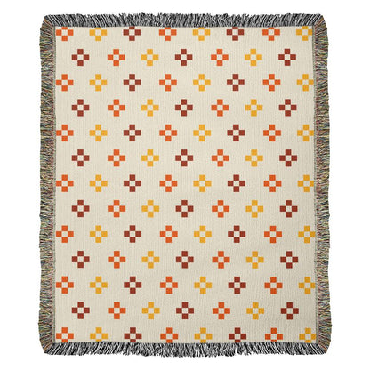 Cotton Fringe Woven Blanket, Southwestern Cross