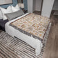 Mushroom Blanket with Fringe, Heirloom Woven Mushroom Blanket 100% Cotton 50" x 60"