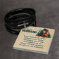 Gift to Husband from Wife Leather Cross Bracelet Gift