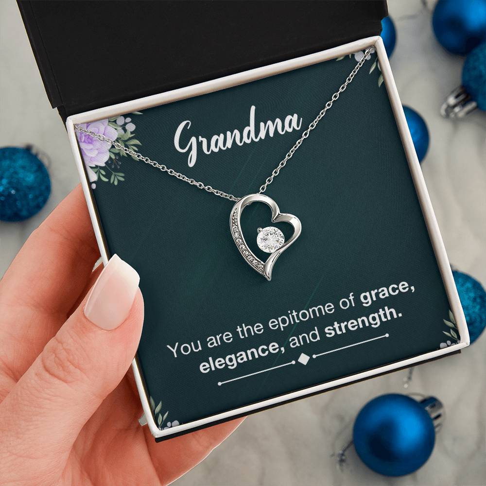 Gifts for Grandma Heart Necklace, Gifts from Grandkids