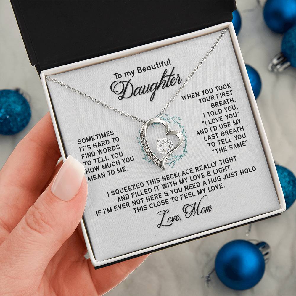 Gifts to Daughter Jewelry Necklace Gift from Mom to Daughter, White or Yellow Gold Finish