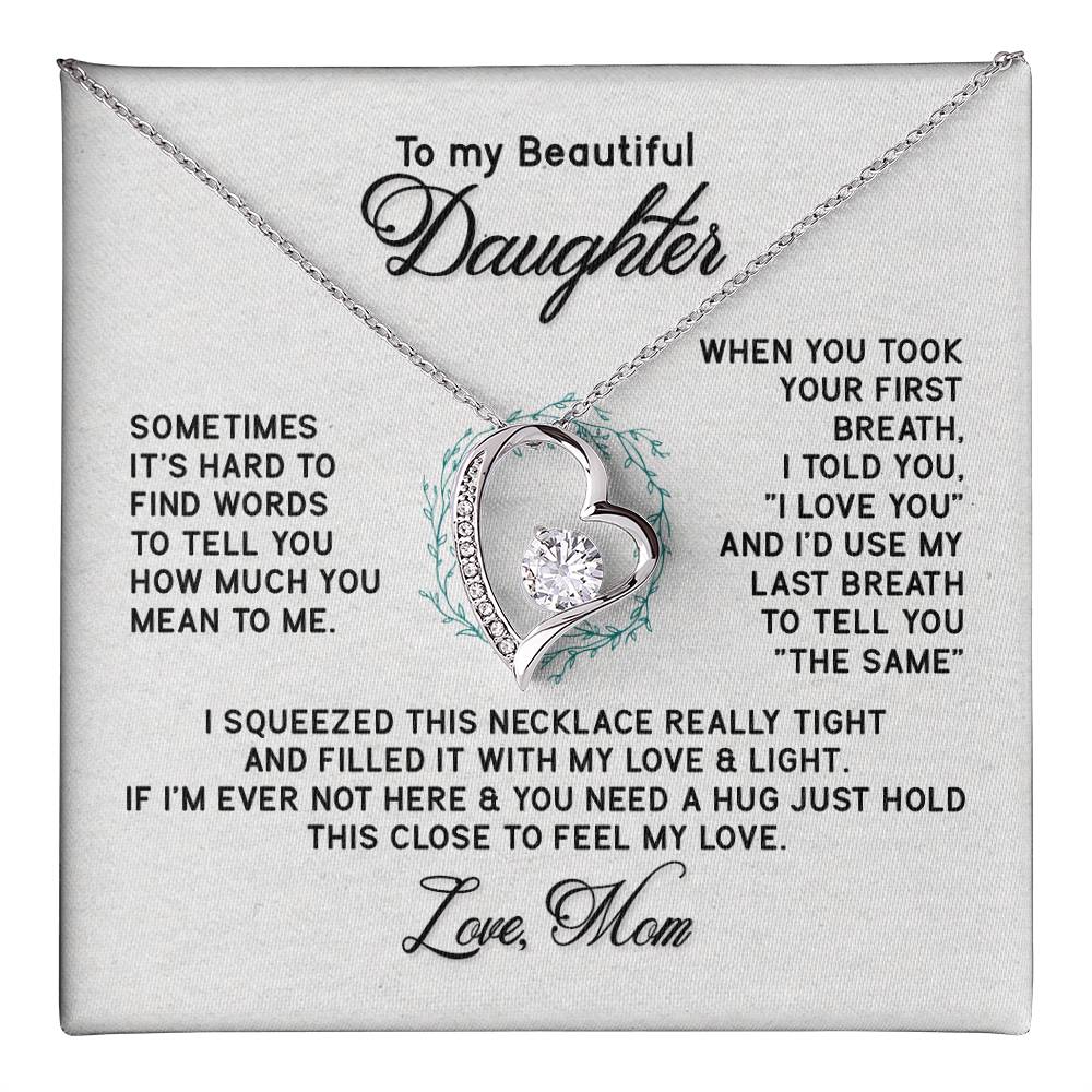 Gifts to Daughter Jewelry Necklace Gift from Mom to Daughter, White or Yellow Gold Finish