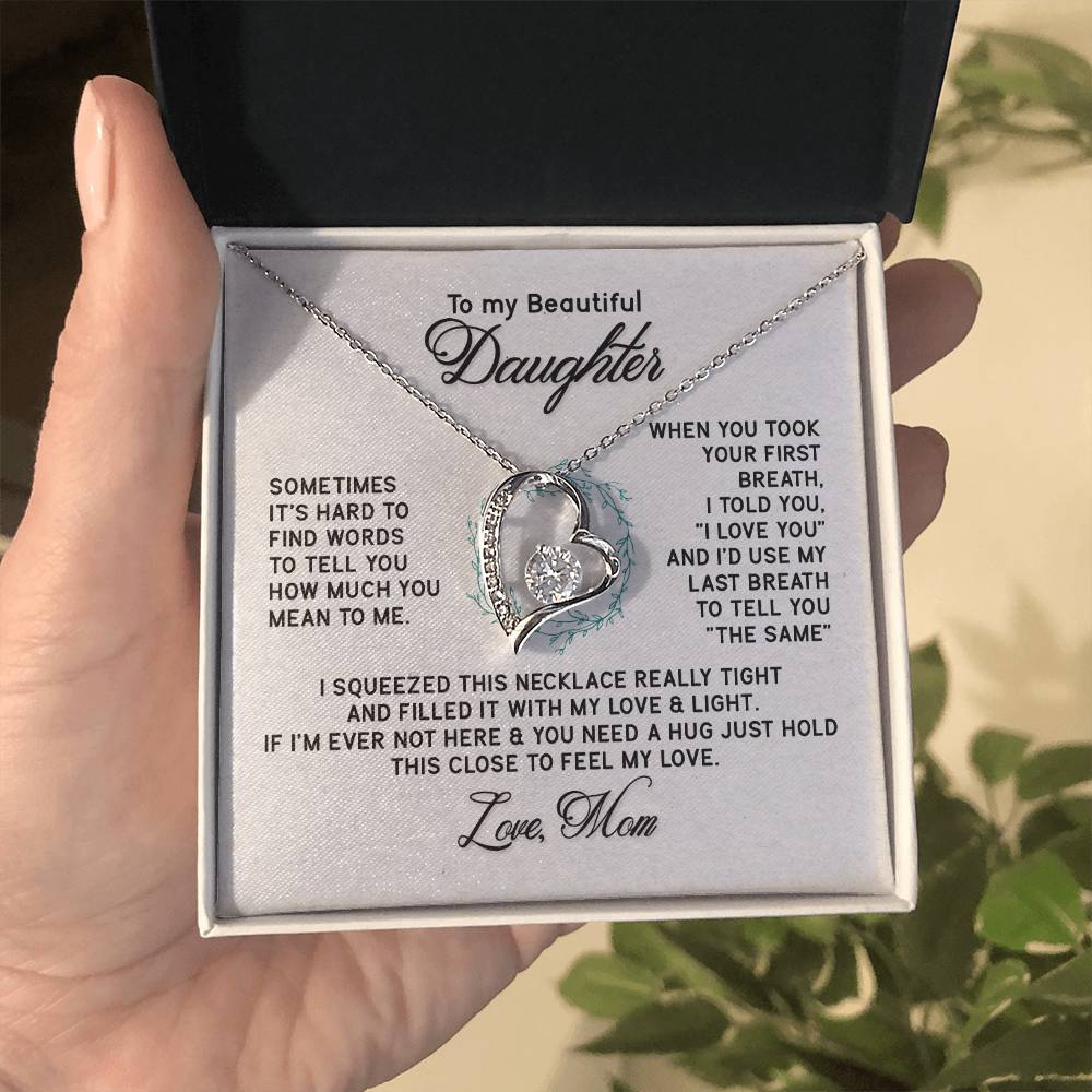 Gifts to Daughter Jewelry Necklace Gift from Mom to Daughter, White or Yellow Gold Finish