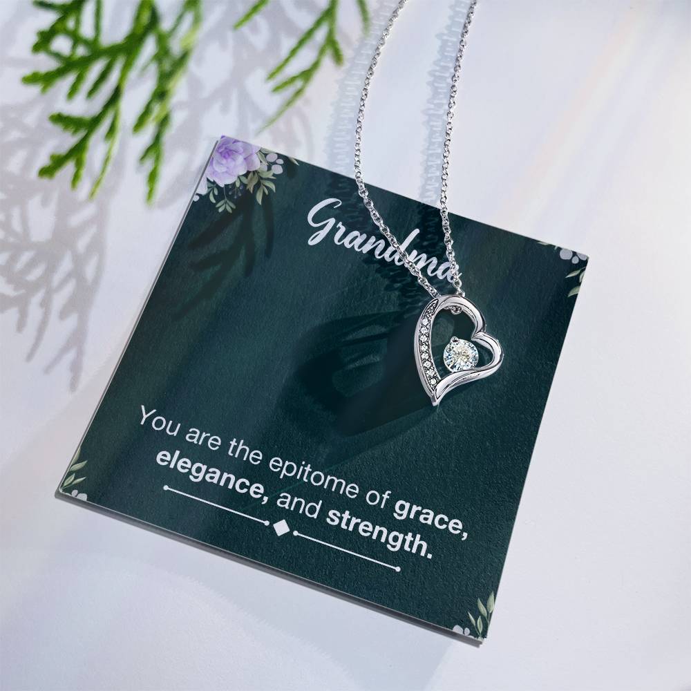Gifts for Grandma Heart Necklace, Gifts from Grandkids