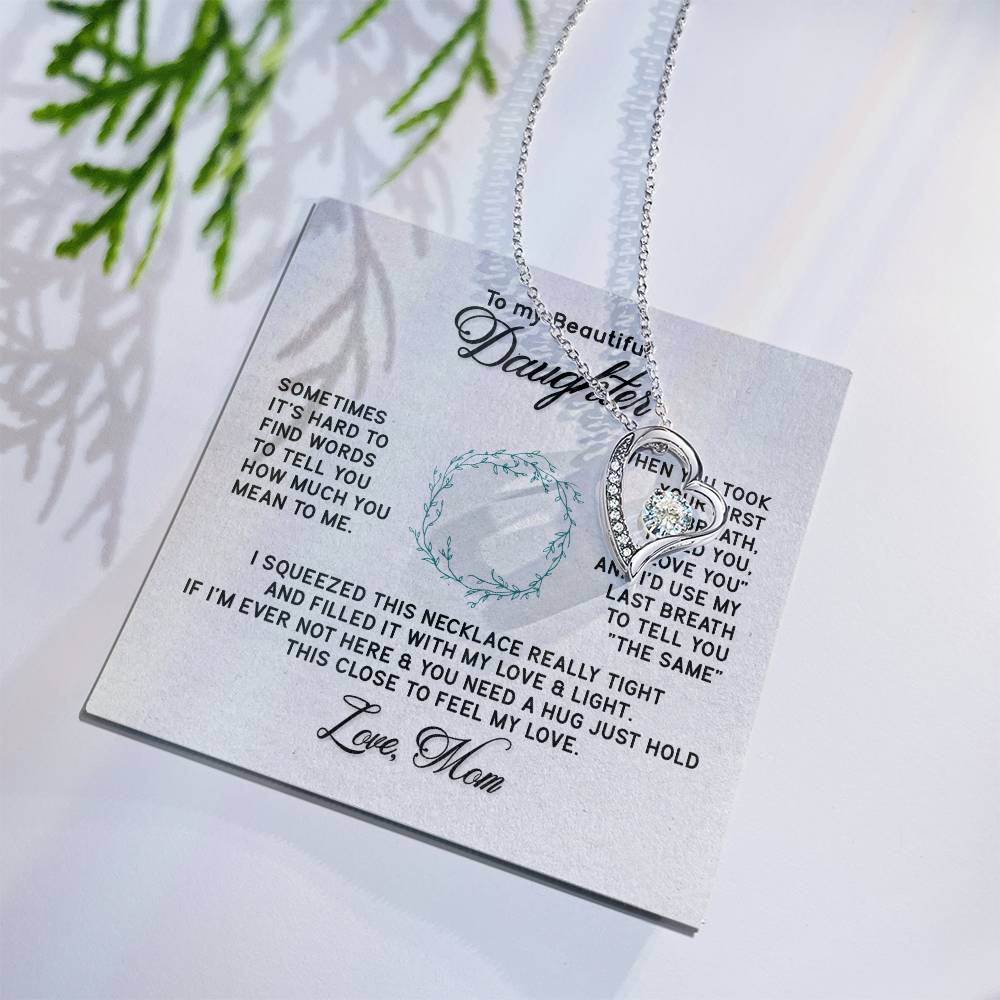 Gifts to Daughter Jewelry Necklace Gift from Mom to Daughter, White or Yellow Gold Finish