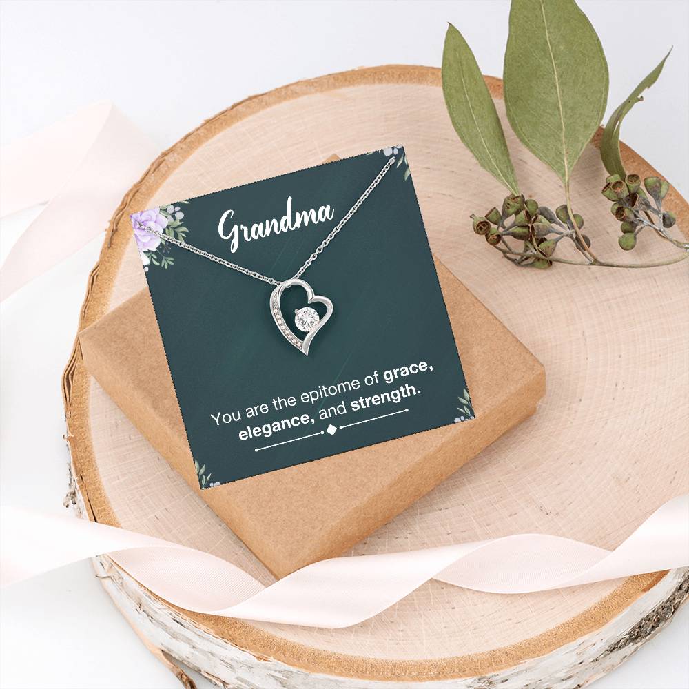 Gifts for Grandma Heart Necklace, Gifts from Grandkids