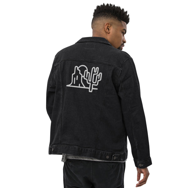 Unisex Denim Jacket Desert Theme Cacti, Black Denim Jacket or Classic Denim Jean Jacket