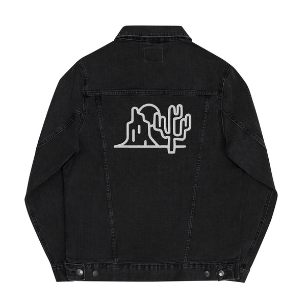 Unisex Denim Jacket Desert Theme Cacti, Black Denim Jacket or Classic Denim Jean Jacket