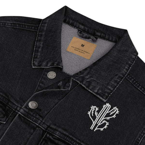 Unisex Denim Jacket Desert Theme Cacti, Black Denim Jacket or Classic Denim Jean Jacket