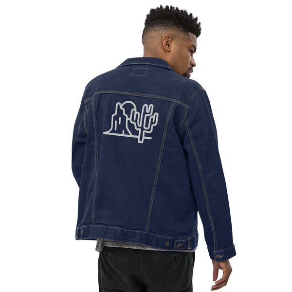 Unisex Denim Jacket Desert Theme Cacti, Black Denim Jacket or Classic Denim Jean Jacket