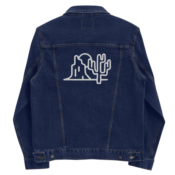 Unisex Denim Jacket Desert Theme Cacti, Black Denim Jacket or Classic Denim Jean Jacket