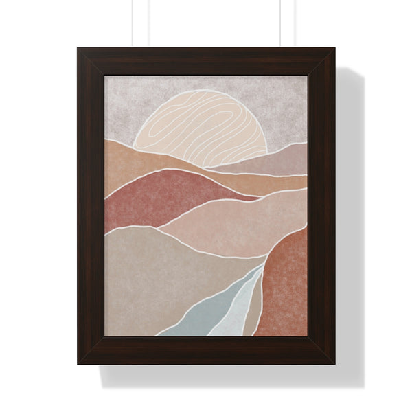 Framed Wall Art Vertical Poster Modern Boho Landscape Print