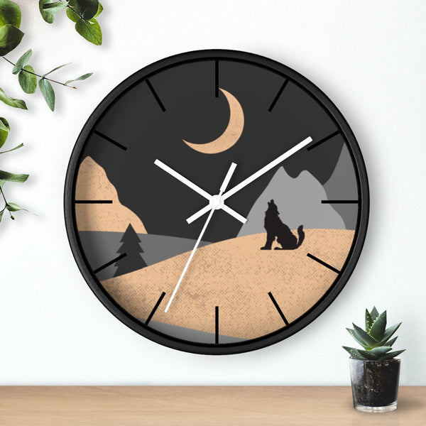 Wall Clock, Howling Moon Rustic Theme - Dakoda Goods & Co.