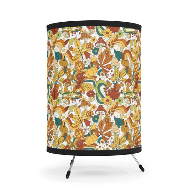 Retro Mushroom Tripod Lamp with High-Res Printed Shade, US/CA plug