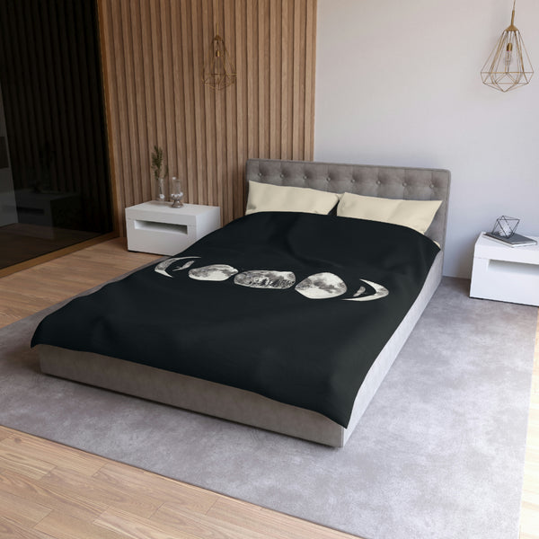 Moon Phases Microfiber Duvet Cover, Bedroom Bedding Celestial