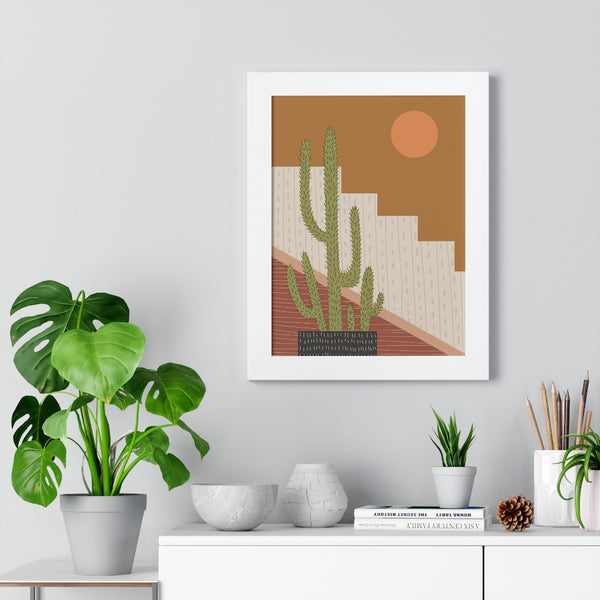 Modern Cactus Art Framed Vertical Poster