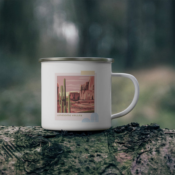 Lonesome Valley Camping Mug Midwest Gifts Travel Enamel Camping Mug Coffee Mug Tea Mug - Dakoda Goods & Co.