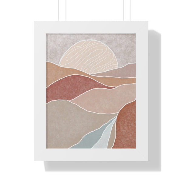 Framed Wall Art Vertical Poster Modern Boho Landscape Print