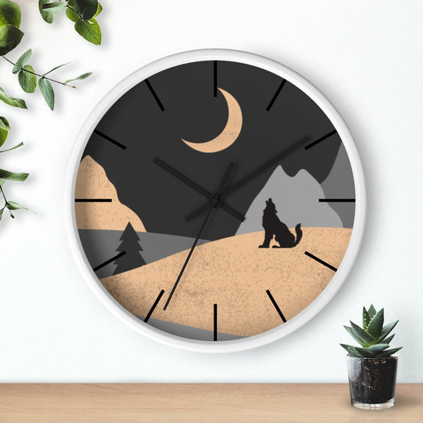 Wall Clock, Howling Moon Rustic Theme - Dakoda Goods & Co.