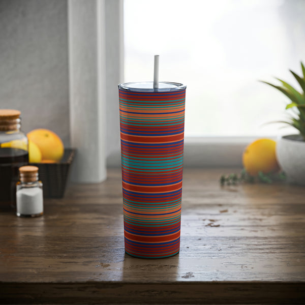 Travel Cup Gifts for Travel Drink-ware Skinny Steel Tumbler with Straw, 20oz