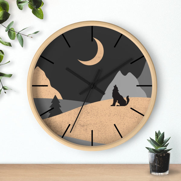 Wall Clock, Howling Moon Rustic Theme - Dakoda Goods & Co.