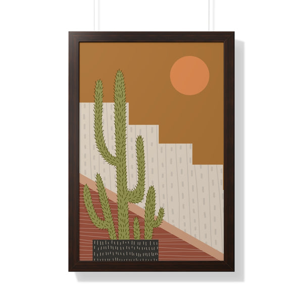 Modern Cactus Art Framed Vertical Poster