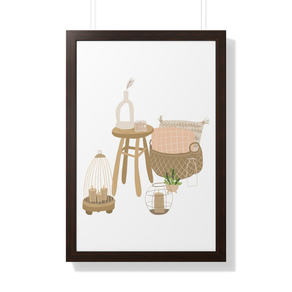 Modern Home Scene Framed Vertical Poster