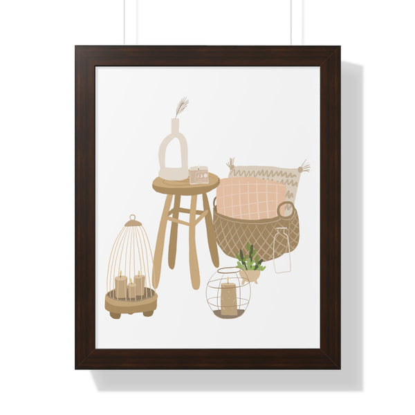 Modern Home Scene Framed Vertical Poster