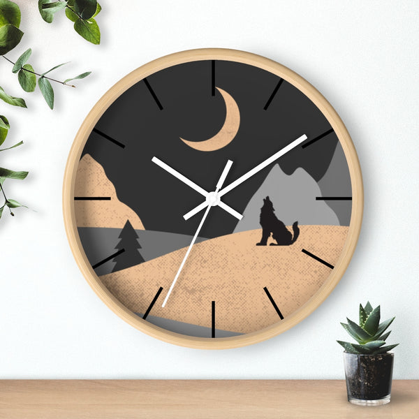 Wall Clock, Howling Moon Rustic Theme - Dakoda Goods & Co.