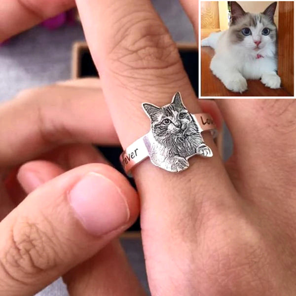 Personalized Pet Photo Ring, 3 Different Color Options