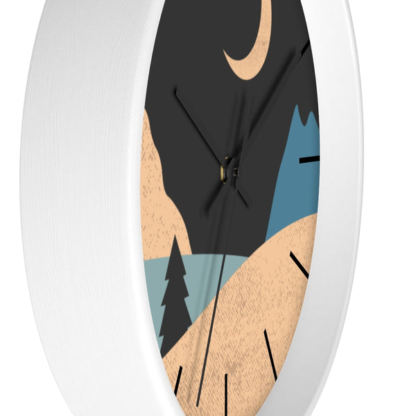 Wall Clock, Clocks, Mountain Night, Organic Theme, Wooden Clock, Time, Wall Decor, Midnight, Wood, Plexiglass, Decor, Home Decor, Gifts - Dakoda Goods & Co.