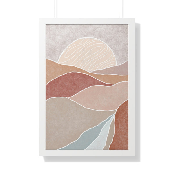 Framed Wall Art Vertical Poster Modern Boho Landscape Print
