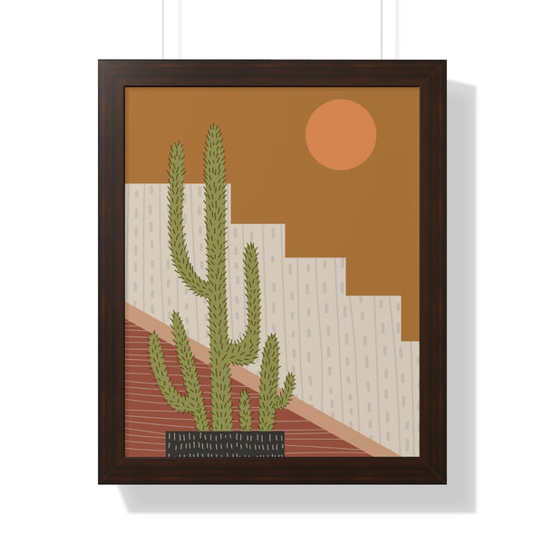 Modern Cactus Art Framed Vertical Poster