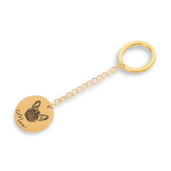 Pet Portrait Keychain for Pets, Dog Lover Gifts for Pet Parents