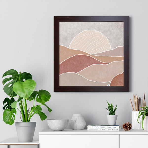 Framed Wall Art Vertical Poster Modern Boho Landscape Print