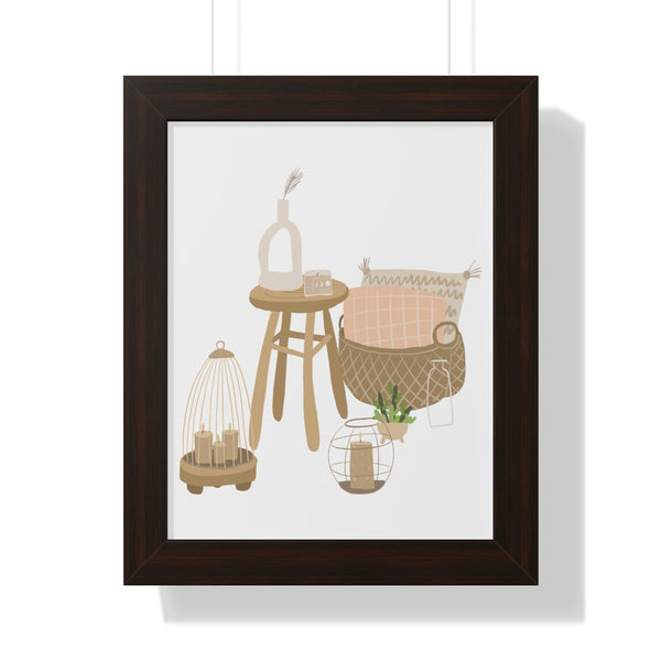 Modern Home Scene Framed Vertical Poster