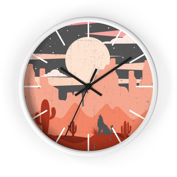 Pastel Howling Wolf Desert Wall Clock - Dakoda Goods & Co.