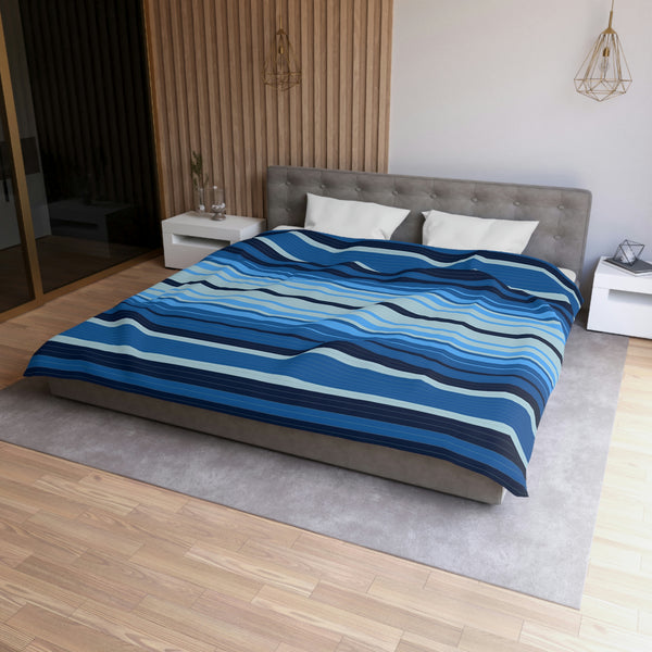 Sweetwater Striped Microfiber Duvet Cover, Bedroom Bedding Comforter Cover