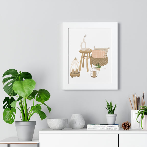 Modern Home Scene Framed Vertical Poster