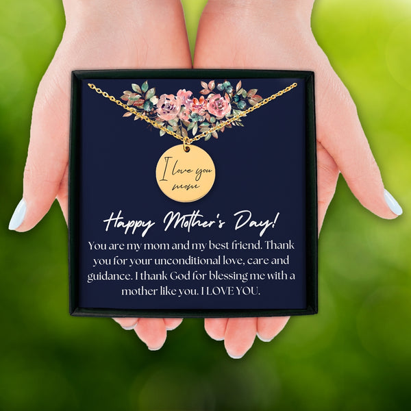 Handwritten Message Necklace for Mom, Mother's Day Gifts Personalized and Customized