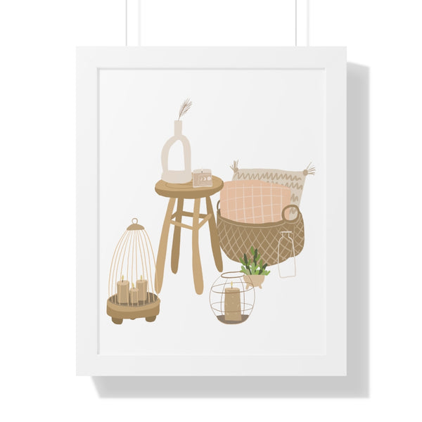 Modern Home Scene Framed Vertical Poster