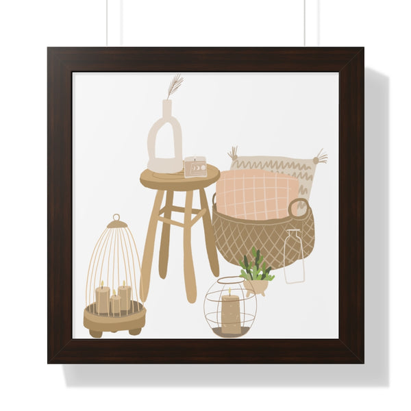 Modern Home Scene Framed Vertical Poster