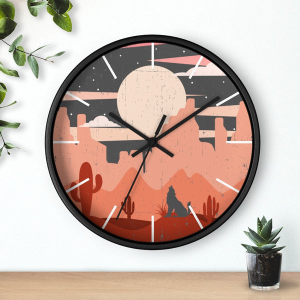 Pastel Howling Wolf Desert Wall Clock - Dakoda Goods & Co.