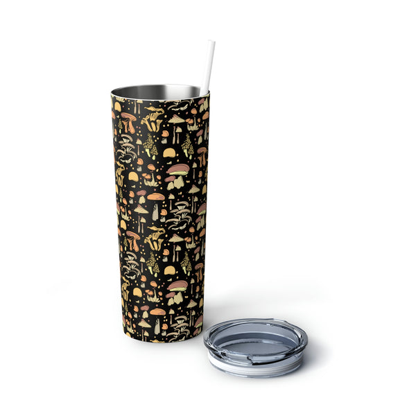 Skinny Tumbler with Straw Gift for Mushroom Lover Coffee Gifts for Tea Drinkers - Dakoda Goods & Co.