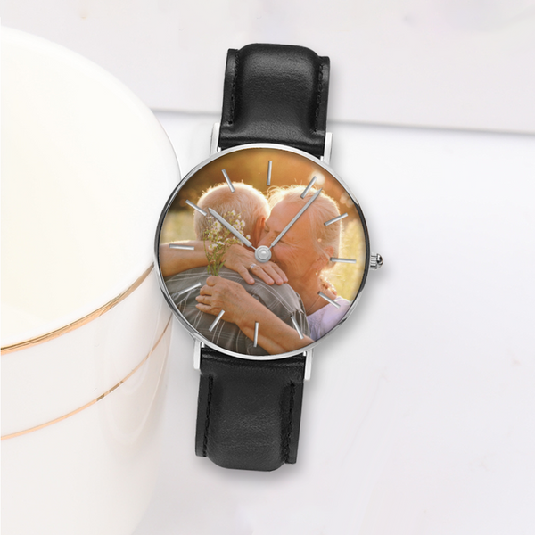 Customizable Picture Watch Women's Golden & Silver Pointers Leather Quartz Watches - Dakoda Goods & Co.