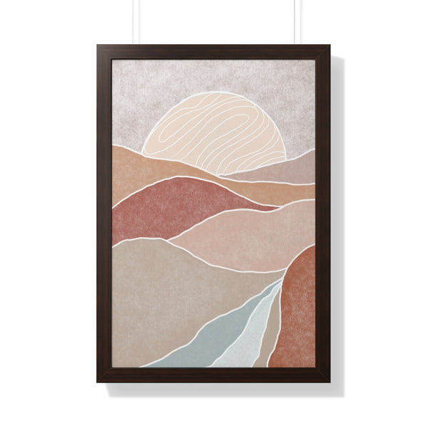 Framed Wall Art Vertical Poster Modern Boho Landscape Print